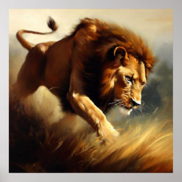 Löwe (12) Wildkatze Poster