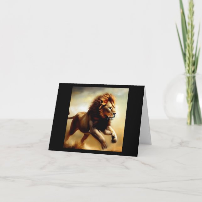 Löwe (1) Wildkatze Karte (Vorderseite)