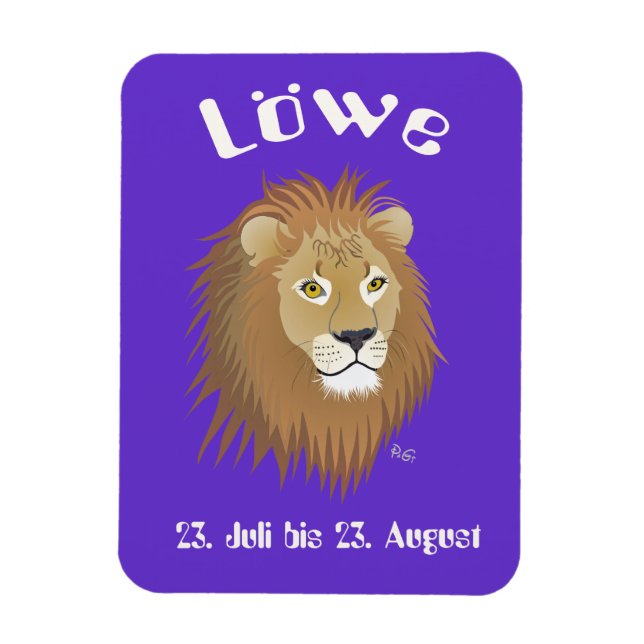 Löwe 23. Juli bis 22. August Flexi Magnet (Vertikal)