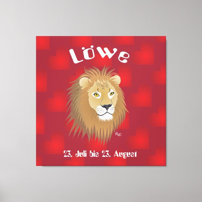 Löwe 23. Juli bis 22. August Leinwand (Vorderseite)