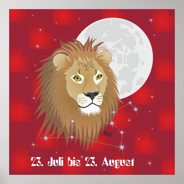 Löwe 23. Juli bis 22. August Poster (Vorne)