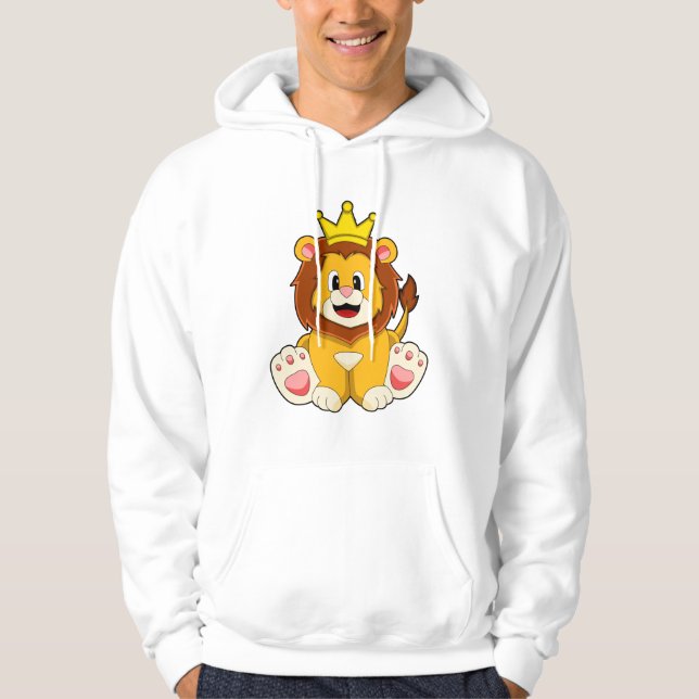 Löwe als König mit Krone Hoodie (Vorderseite)