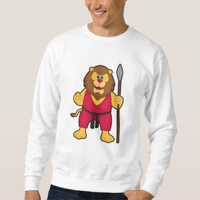Löwe als Krieger mit Spear Sweatshirt (Vorderseite)