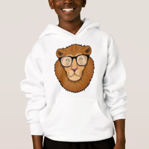 Löwe als Nerd mit Brille Hoodie