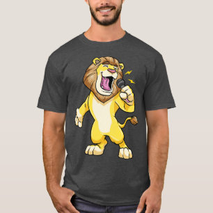 Löwe als Sänger mit Mikrofon T-Shirt