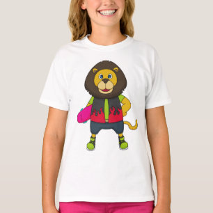 Löwe als Skater mit Skateboard T-Shirt