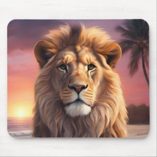 Löwe am Strand Mousepad