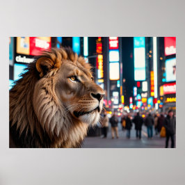 Löwe am Times Square Poster