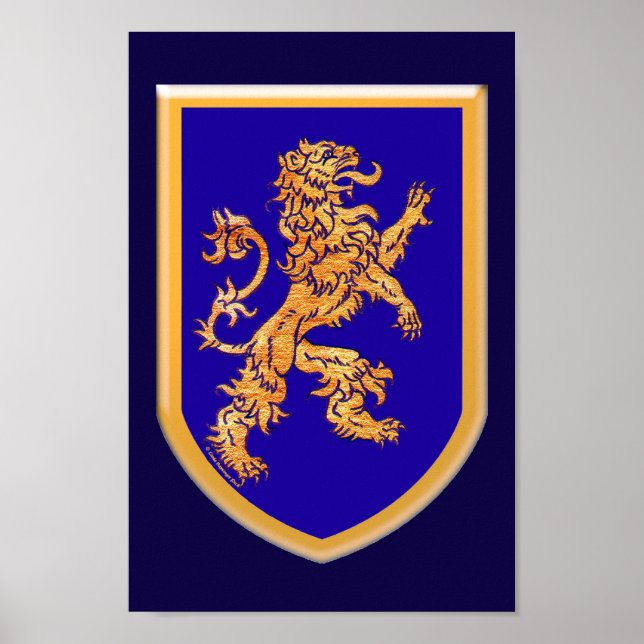 Löwe auf blauem Schild (Vorne)