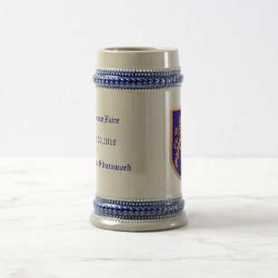 Löwe auf blauem Schild Bierglas