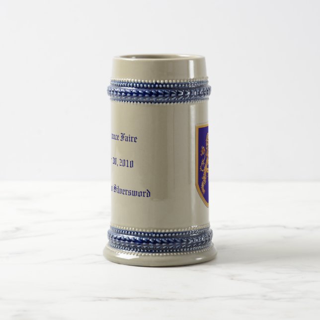 Löwe auf blauem Schild Bierglas (Mittel)