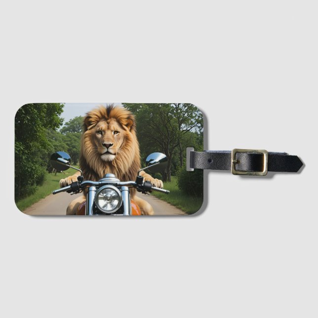 Löwe auf Motorrad Gepäckanhänger (Vorderseite (Horizontal))