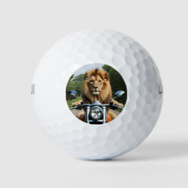 Löwe auf Motorrad Golfball