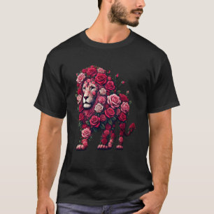 Löwe aus Rosen Blumen Gartenbau Floral T-Shirt