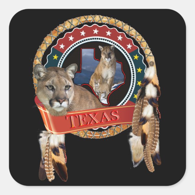 Löwe aus Texas Quadratischer Aufkleber (Vorderseite)