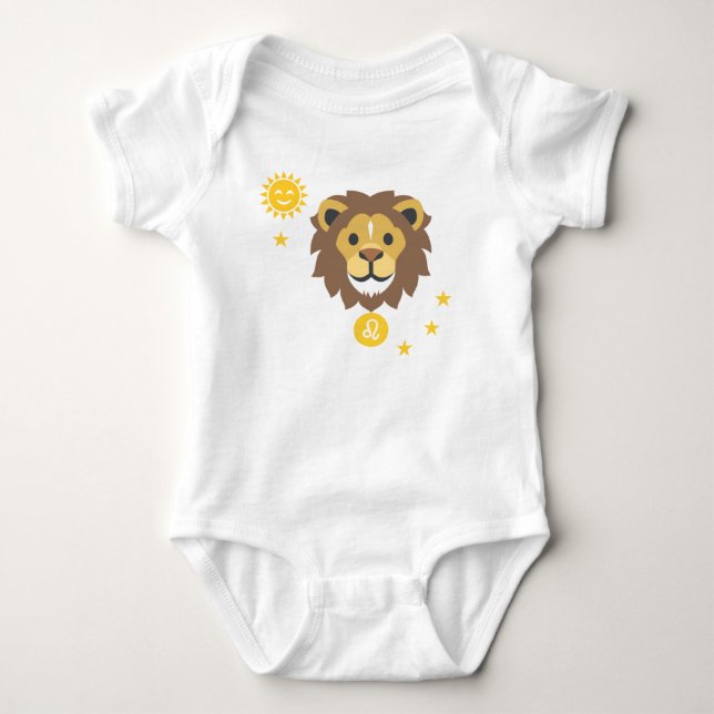 Löwe-Babybodysuit Löwen lächelnder - Baby Strampler (Vorderseite)