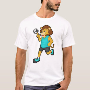 Löwe beim Handballspieler mit Handball T-Shirt