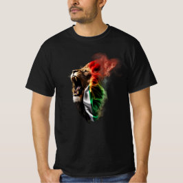 Löwe bricht aus südafrikanischer Flagge T-Shirt