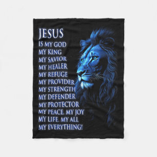 Löwe Christlich Jesus Ist Mein König, Gott, Herr,  Fleecedecke
