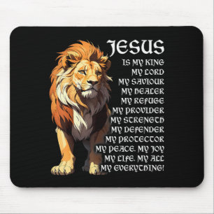 Löwe Christlich Jesus Ist Mein König, Gott, Herr, Mousepad