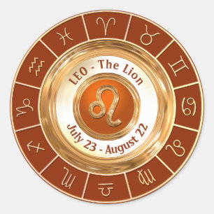 LÖWE - das Löwe-astrologische Zeichen Runder Aufkleber