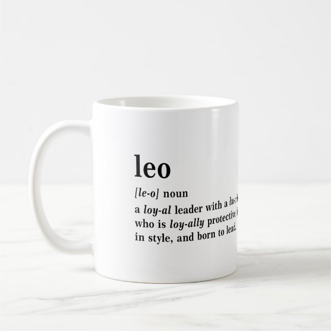 Löwe Definition Ästhetik Astrologie Geschenk Kaffeetasse (Links)