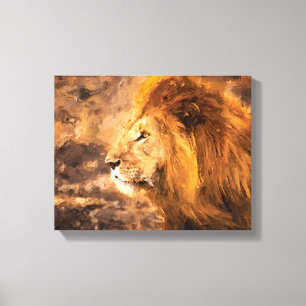 Löwe, der goldenen König Art malt Leinwanddruck