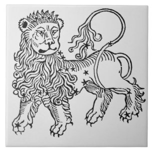 Löwe (der Löwe) eine Illustration vom 'Poeticon Fliese