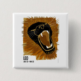 Löwe der Löwe-Tierkreis Button