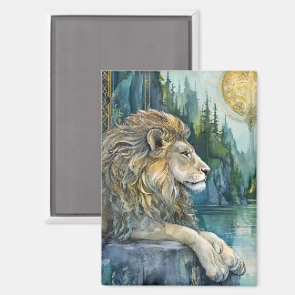 Löwe des verzauberten Reiches Fantasy-Kunst Magnet