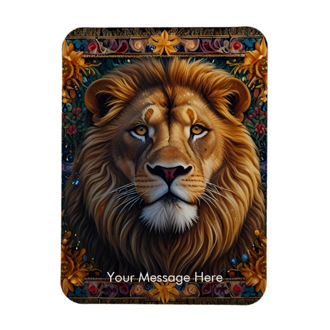 Löwe Fantasy-Farbmalerei Wildlife-Kunst Magnet (Vertikal)