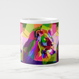 Löwe Farbige Prismatische Pop-Art-Gestaltung-62501 Jumbo-Tasse