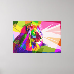 Löwe Farbige Prismatische Pop-Art-Gestaltung-62501 Leinwanddruck