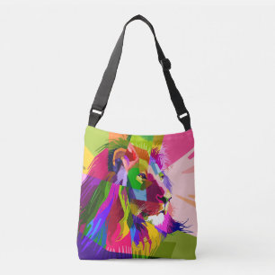 Löwe Farbige Prismatische Pop-Art-Gestaltung-62501 Tragetaschen Mit Langen Trägern