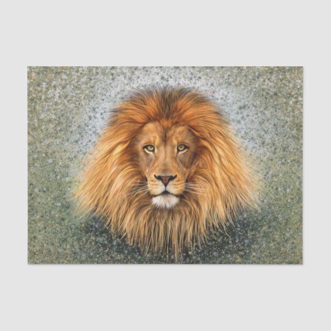 Löwe-Fotografie-Farben-Kunstbild Seidenpapier (Vorderseite)