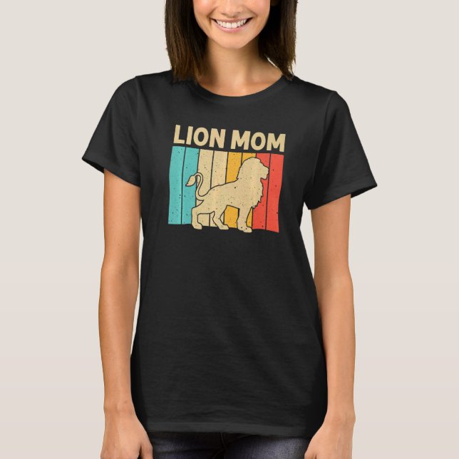 Löwe für Mama Mama African Safari Zoo Animal Retro T-Shirt (Vorderseite)
