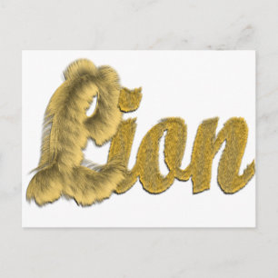 Löwe - Furry Text Postkarte