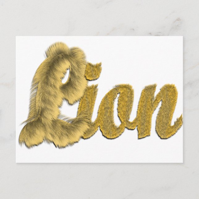 Löwe - Furry Text Postkarte (Vorderseite)
