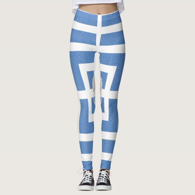 Löwe-Gitterwerkblau-Leggings Leggings (Vorderseite)