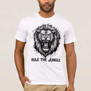 Löwe Grafik Regel Der Dschungel Fette Streetwear T-Shirt