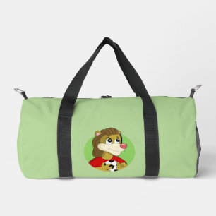 Löwe hält Fußball-Cartoon  Duffle Bag