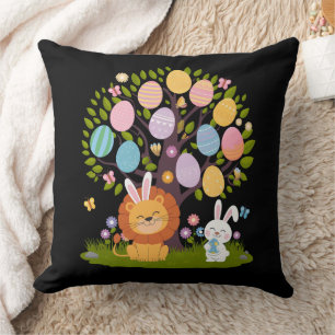 Löwe Hase Ostern Süß Baum Jagd Eier Kissen