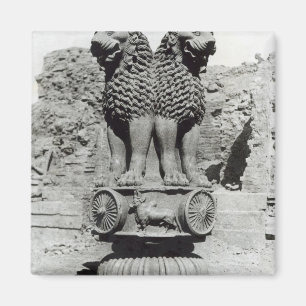 Löwe-Hauptstadt von der Säule des Kaisers Ashoka Magnet