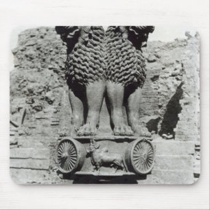 Löwe-Hauptstadt von der Säule des Kaisers Ashoka Mousepad