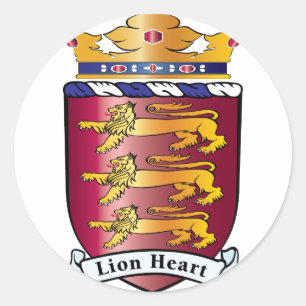 Löwe-Herz-Wappen Runder Aufkleber