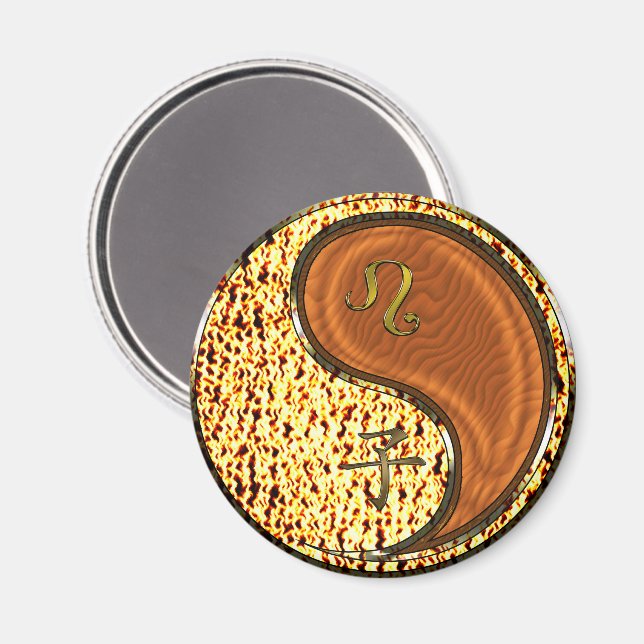 Löwe & Holzohrat Magnet (Vorderseite/Rückseite)