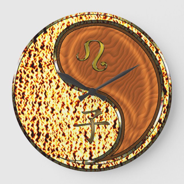 Löwe & Holzohratte Große Wanduhr (Vorderseite)