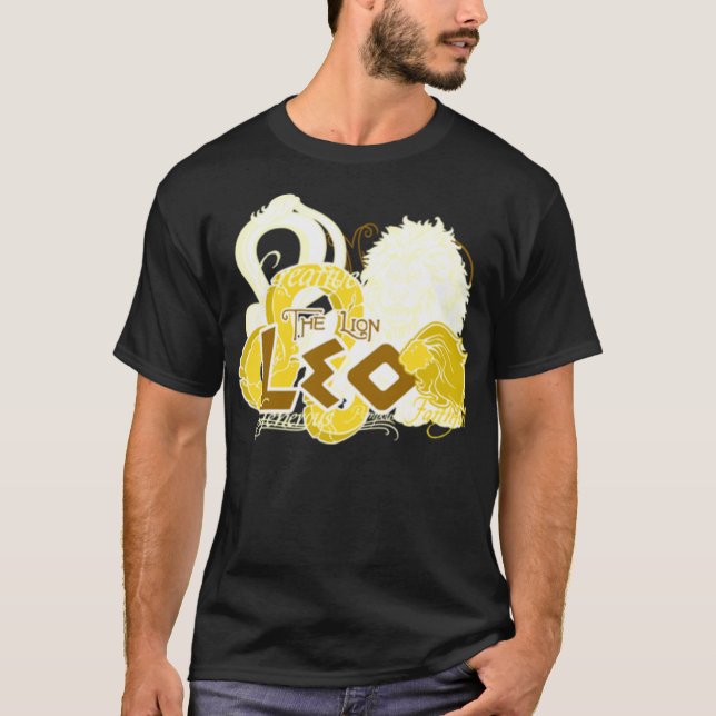 Löwe-Horoskoptierkreis-Zeichent-shirt T-Shirt (Vorderseite)