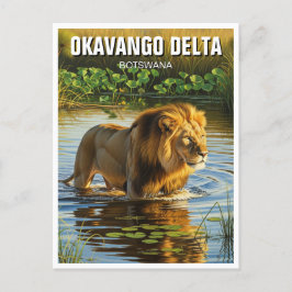 Löwe im Okavango-Delta Botswana Postkarte