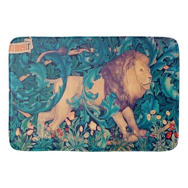 Löwe im Wald, William Morris Bath Mat Badematte (Vorderseite)